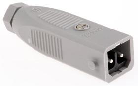 Złącze przemysłowe - zasilające 16A Wtyczka 250 V 2P Męski Hirschmann Szary Montaż na kablu IP54