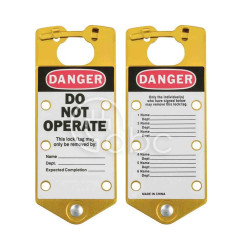 Grupowa blokada klamrowa LOTO z etykietą, złota (5 szt.), 065974