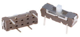 Przełącznik suwakowy, SPST, montaż PCB, 12V, 200 mA przy 12 V DC, -10 → +60°C, KNITTER-SWITCH