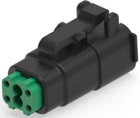 Socket, 4 pole, straight, 2 rows, black, DTMH06-4SC