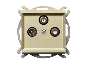 SONATA Gniazdo antenowe RTV-SAT z 2 wyjściami SAT szampański złoty GPA-R2S/m/39 OSPEL