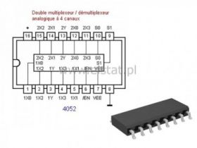 CD 4052D 2x 4-kanałowe analogowe demultipleksery