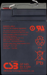 GP645F1 Rechargeable lead fleece battery, 6 V, 4.5 Ah, standby UPS