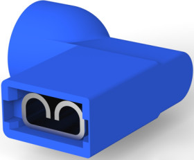 Insulated flat plug sleeve, 4.75 x 0.81 mm, 1.31 to 2.08 mm², AWG 16 to 14, brass, tin-plated, blue, 3-521247-2