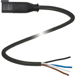 Sensor actuator cable, DEUTSCH cable connector, straight to open end, 4 pole, 3 m, PUR, black, 8 A, 305286