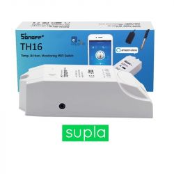Sonoff TH16 przekaźnik sterowany Wifi z funkcją pomiaru temperatury oraz wilgotności z usługą zmiany oprogramowania na SUPLA