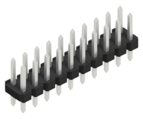 Pin header, 20 pole, pitch 2.54 mm, straight, black, 10058590