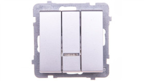 Sonata Łącznik Potrójny Z Podświetleniem Srebro Mat Łp-13Rs/M/38