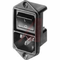 Złącze IEC IEC C14 Montaż na panelu Męski 10A Proste Szybkozłączne Schurter