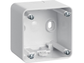 Integro Puszka natynkowa 1 pojedyncza wysoka biały połysk 9115109 HAGER