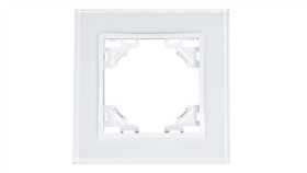 Quadra Ramka Szklana, Pojedyncza, Biała, Do Gniazd I Włączników