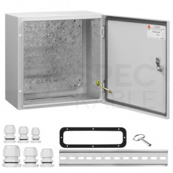 Obudowa hermetyczna rozdzielnica metalowa z płytą montażową 400x400x250 IP65 natynkowa szara NEKU