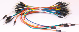 Connecting cable set for breadboards, male/male connectors, 65-piece, 206412-40