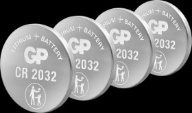 GPCR2032STD381C4 Lithium button cell, 3 V, 220 mAh 20.0 x 3.2 mm, pack of 4