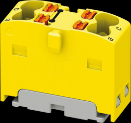 1046612 PTFIX distribution block, 4x1.5, yellow