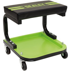 Sealey SCR9HV Mechanic&#x27;s Utility Seat Deluxe - Hi-Vis Green