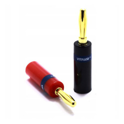 Wtyk Banan złoty plastikowy HQ 2szt. ZESTAW czar/czer VITALCO