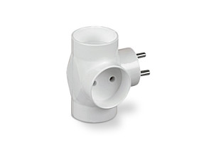 Rozgałęźnik potrójny 2x2P biały T-12118