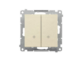 SIMON 55 Wyłącznik krzyżowy podwójny szybkozłącza szampański mat TW7/2.01/144 KONTAKT SIMON