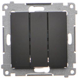 Łącznik potrójny SIMON 54 czarny matowy 10AX Kontakt Simon DW31.01/49