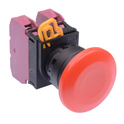 YW1B-A4E02R Red 22mm Mushroom Maintained Push Button Switch 2NC IP65 IDEC
