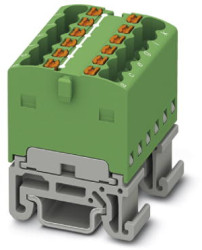 Distribution block, push-in connection, 0.14-2.5 mm², 12 pole, 17.5 A, 6 kV, green, 3002964