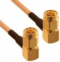 Coaxial cable, SMA plug (angled) to SMA plug (angled), 50 Ω, RG-316/U, grommet black, 750 mm, 135104-01-M0.75