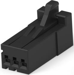 Socket header, 3 pole, pitch 2.5 mm, straight, black, 2-1318120-3