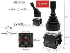 Joystick przemysłowy; 2 tory; stabilny; 2xNO; 30mm