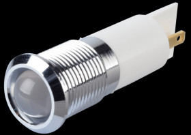 Q14P1CXXW220E Indicator LED, 220 V AC, 14 mm, FASTON, white/BrC