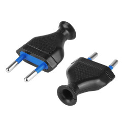 Wtyk Sieciowy płaski 230V Czarny Na kabel, skręcany 2,5A