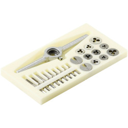 Toolcraft TO-7106694 Tapping Head Set 30-Piece HSS Sizes M1&#x2013;M2.5