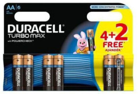 6 x bateria alkaliczna Duracell Duralock Turbo Max LR6 AA (blister)