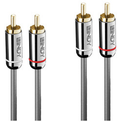 LINDY 35345 RCA Audio Cable 2x RCA plugs 1m Anthracite Audio Cables