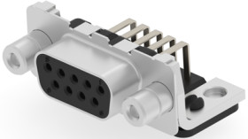 D-Sub socket, 9 pole, standard, equipped, angled, solder pin, 8-106505-2