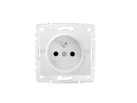 LOGI Gniazdo pojedyncze francuskie ochrona styków 02-1250-102 białe 25089 KANLUX