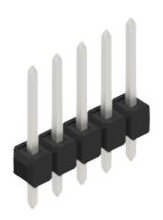 Pin header, 5 pole, pitch 2.54 mm, straight, black, 10048277