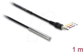 91387 Temperature sensor cable, DS18B20, 3.5 mm 3-pin jack plug, 1 m