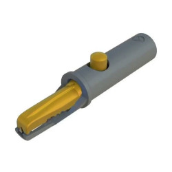 Krokodylek izolowany, rozwarcie 7.5mm, gniazdo 4mm, żółty