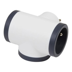 HELMO Rozgałęźnik 3x2P+Z biały/grafitowy 049435