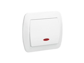 AKORD Wyłącznik pojedynczy podświetlany biały AW1L/11 KONTAKT SIMON