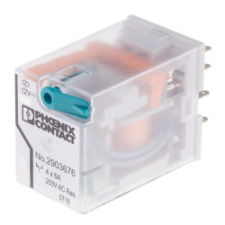 Przekaźnik mocy 12V dc 4PDT Phoenix Contact 36mW, montaż PCB 160Ω Wciskane