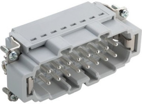 Pin contact insert, H-B 16, 16 pole, push-in, with PE contact, 44423204
