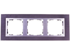 Simon 82 Ramka potrójna pozioma kamień łupek/ ramka pośrednia aluminium mat 82937-63