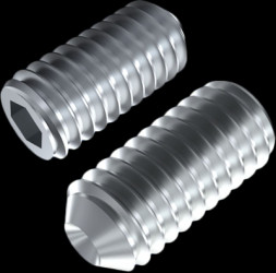 Threaded pin, internal hexagon, M3, 20 mm, stainless steel, DIN 916/ISO 4029, 001.10.372