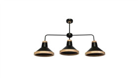 Lampa Sufitowa Salma Black / Wood 3Xe27 60W Mlp6297 Milagro