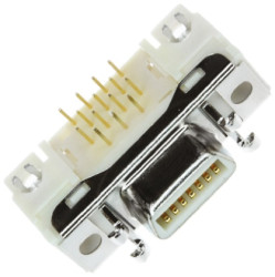 Złącze D-Sub 14-pinowe Żeński Kąt Proste Przewlekany raster 1.27mm Złoto na niklu