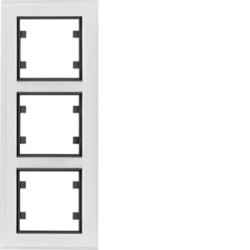 Lumina passion Ramka 3-krotna pionowa szkło białe WL9130