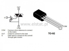 Triak ACS108-6SA; TO92; 0,8A; 600V