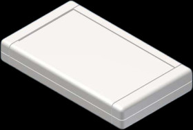 ABS enclosure, battery compartment 2 x AA/1 x 9V, (L x W x H) 160 x 94 x 25 mm, white (RAL 9002), IP54, TB-1B.7
